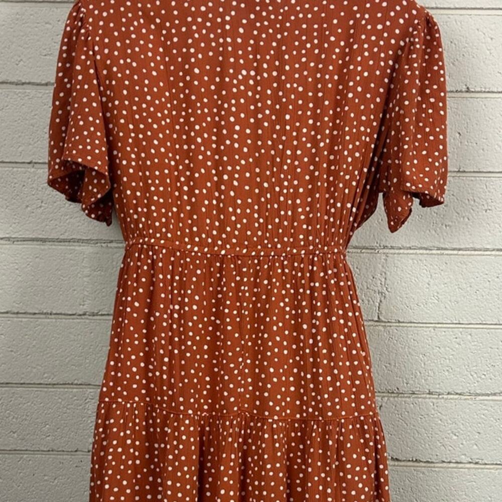 Angie Polka Dot Brown Dress size L - Picture 6 of 8